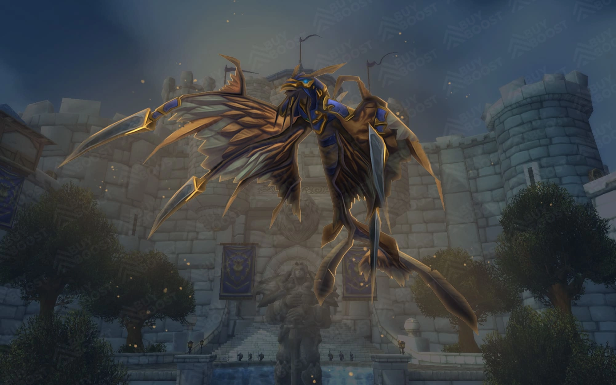 Armored Blue Dragonhawk Mount Armored Blue Dragonhawk Mount